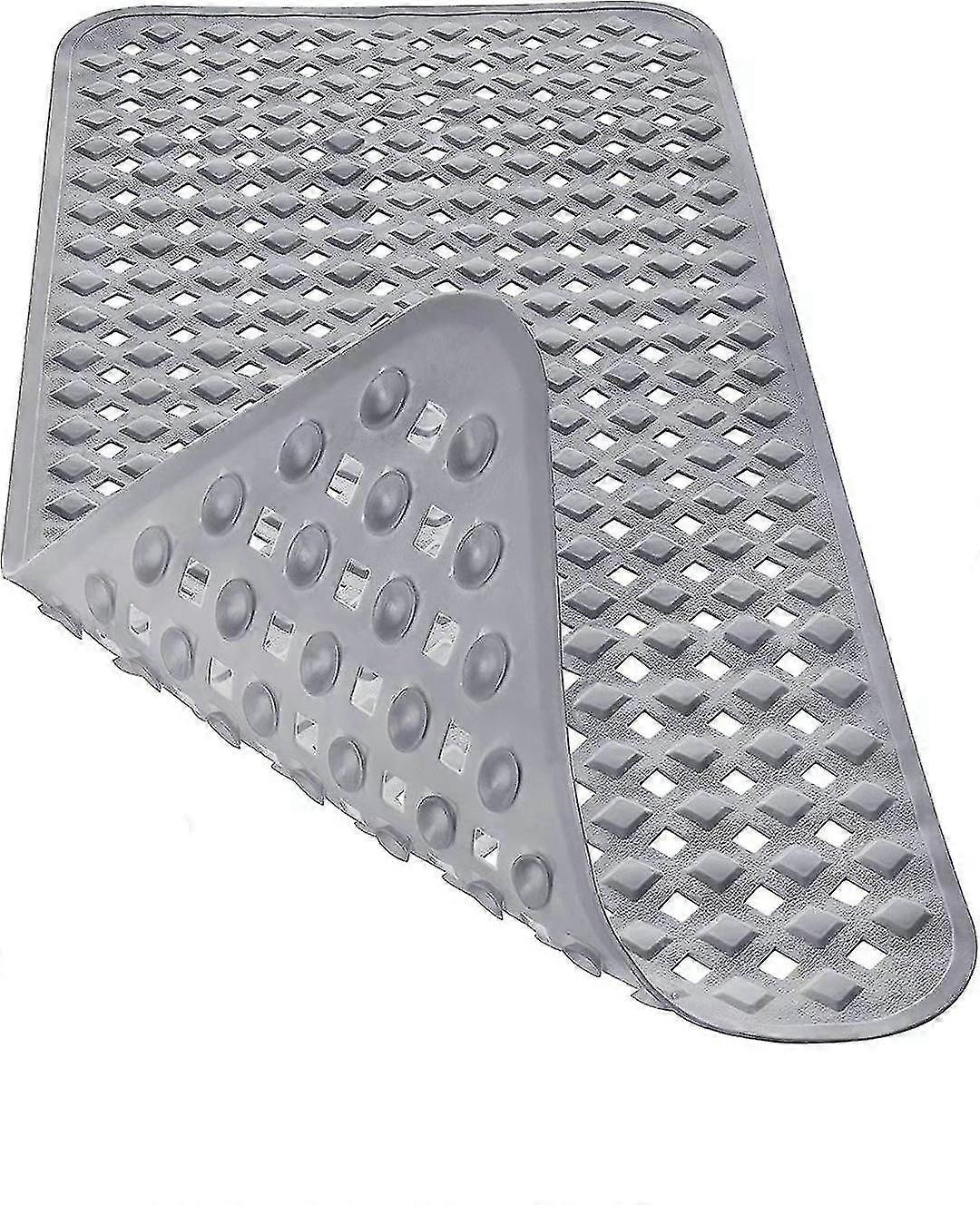Skin Sensitive Non Slip Bath Mat 88x39cm, Bpa Free Non Slip Bath Mat | Mildew Resistant & Machine Washable Shower Mat (grey)