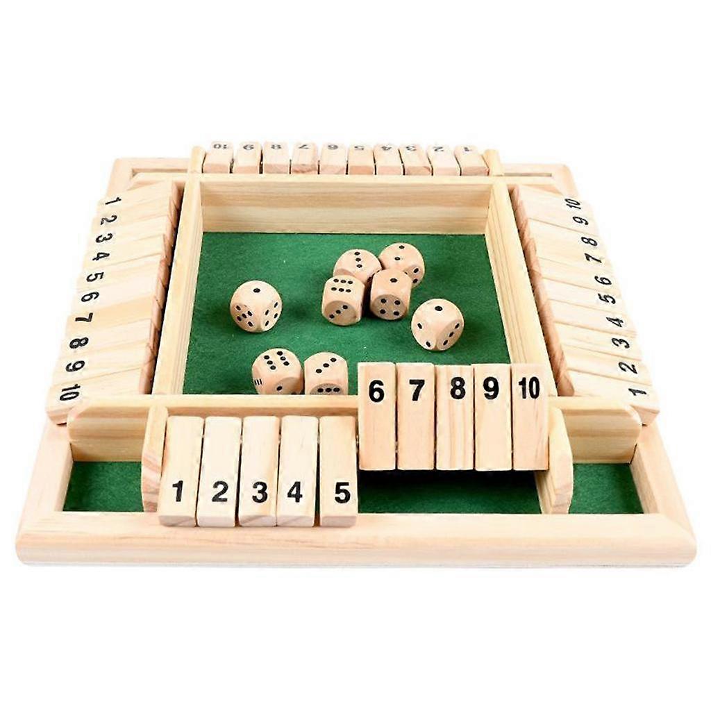 Four Way Shut the Box 10 Number Game Drinking Party Set Tabletop Games