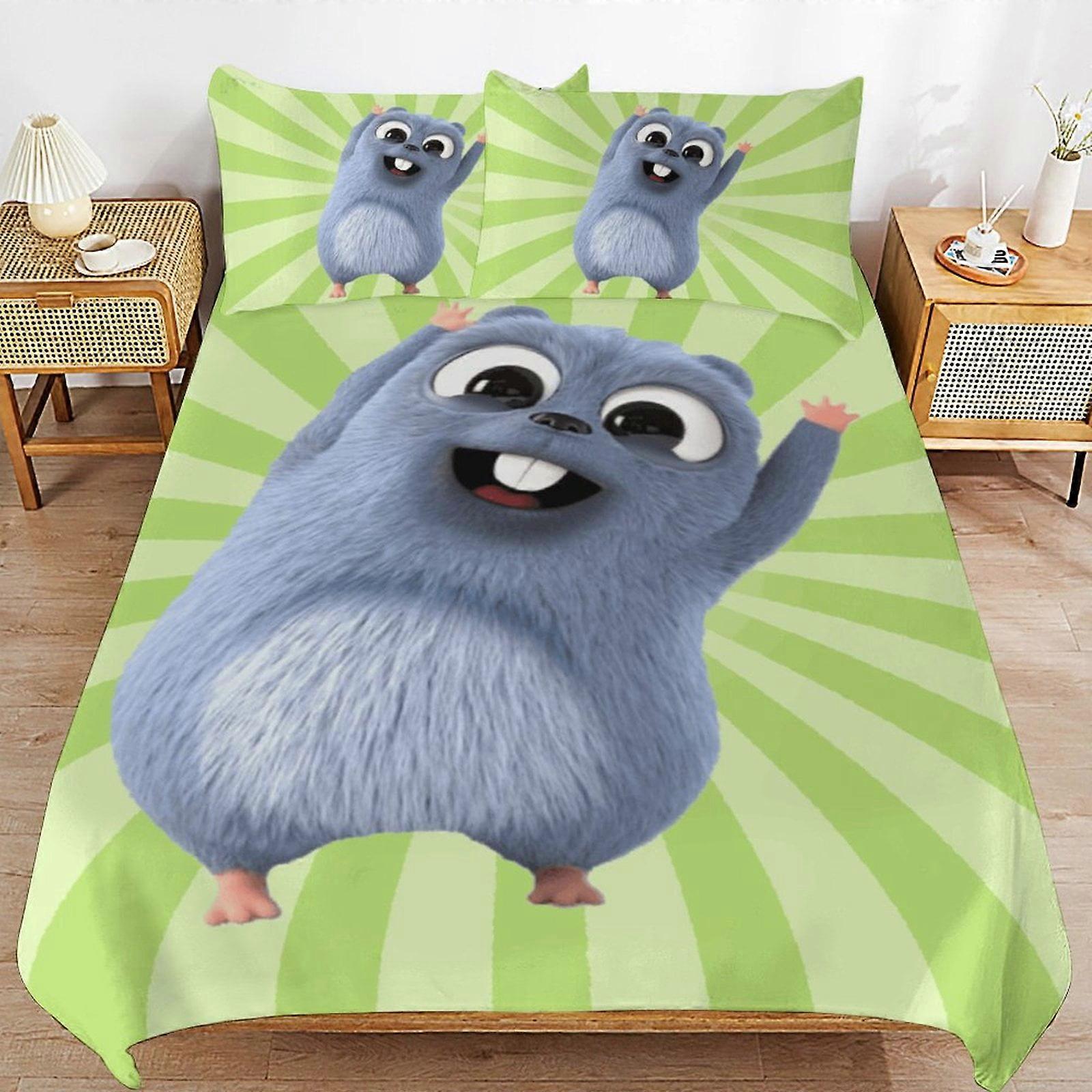 Bedding set GD294 Grizzy And The Lemmings Comforter Set 3 Pieces Quilt Cover Set Soft Bedding Sets for All Seasons (1 Comforter 2 Pillowcases) HZ294