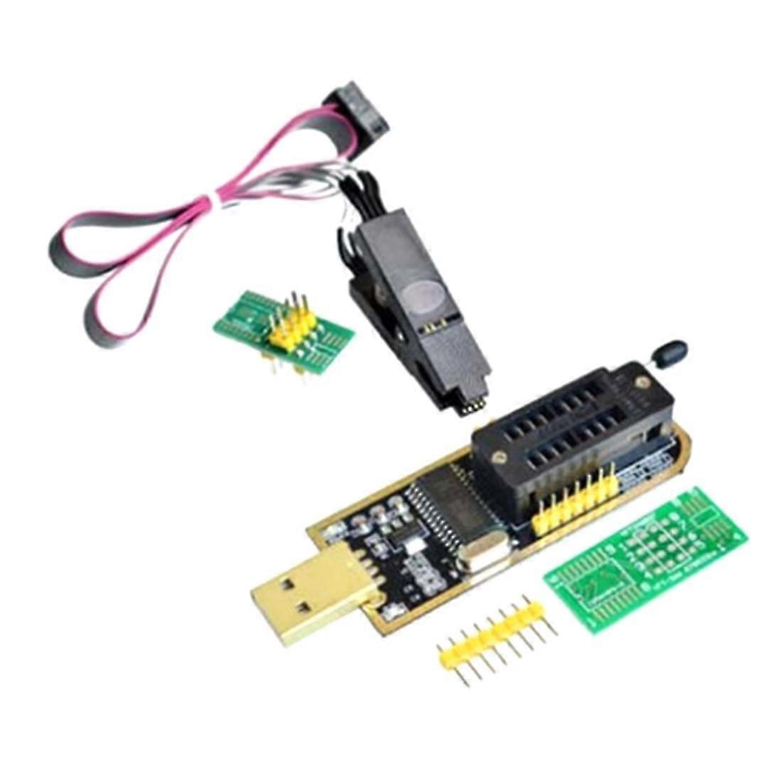 CH341A 24 25 -sarjan EEPROM Flash BIOS USB -ohjelmoijamoduuli + SOIC8 SOP8 -testileike EEPROM 93CXX: lle