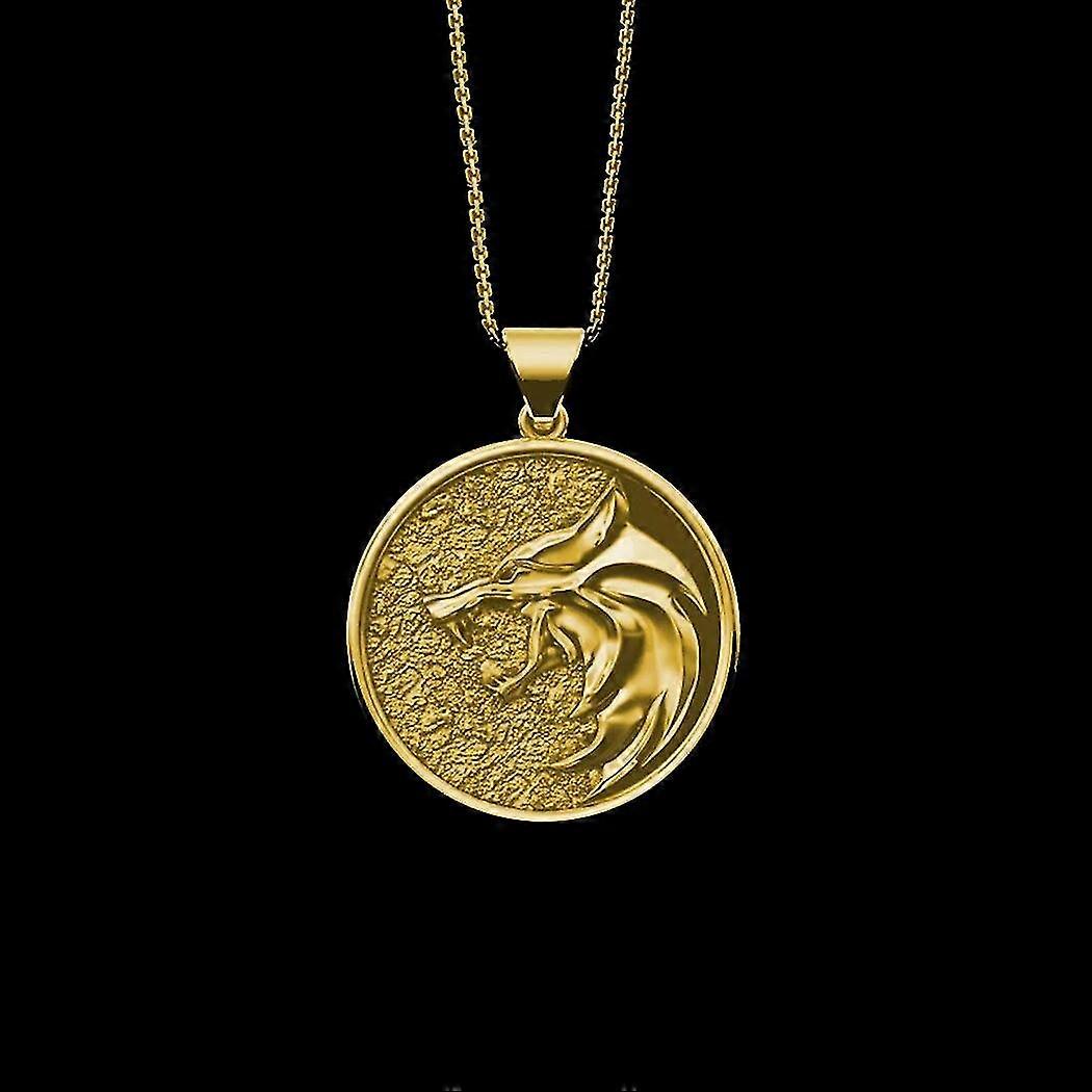 ウィッチャー ゲラルト オブ リヴィア メダリオン ホワイト ウルフ ネックレス メンズ レディース ギフト メンズ バースデー ペンダント ヴィンテージ グウィンブレイド