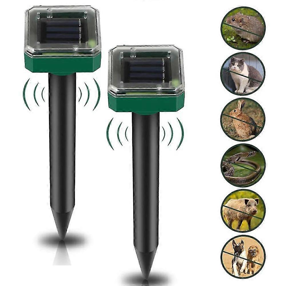 2 Pcs Mole Repellent - Outdoor Solar Mole Repeller For Garden