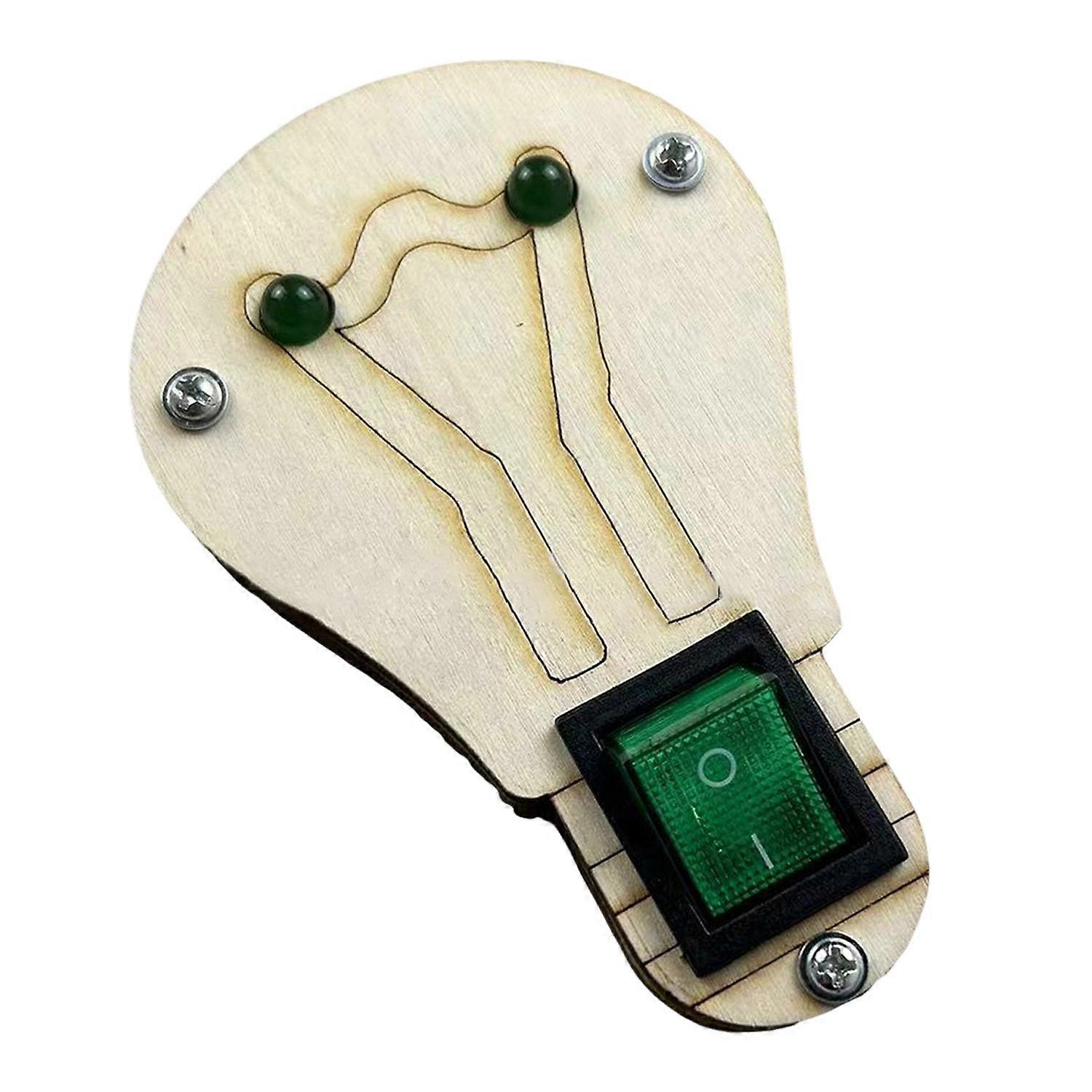 Kids LED Bulb Switch Toy Boys Girls Wood Light-up Electric Switch Board Travel Educational Learning