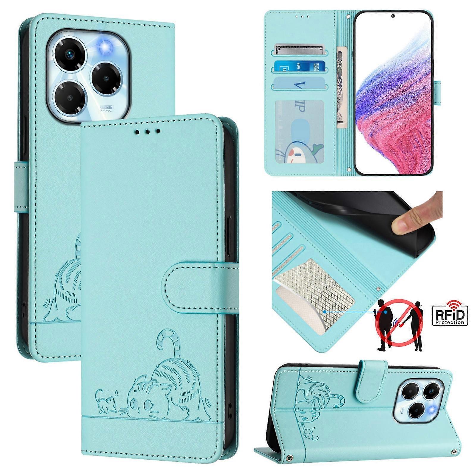 Cat Rat Pattern PU Case Pour Infinix Note 40X 5G