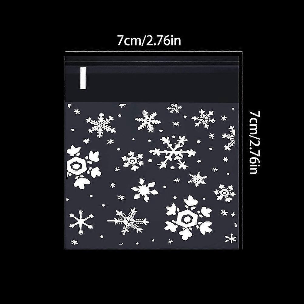Snowflake Printed Christmas Gift Packaging Plastic Bags 100pcs