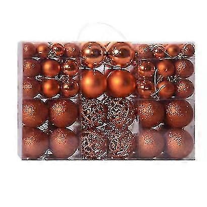100pcs Christmas Tree Plastic Baubles Bronze