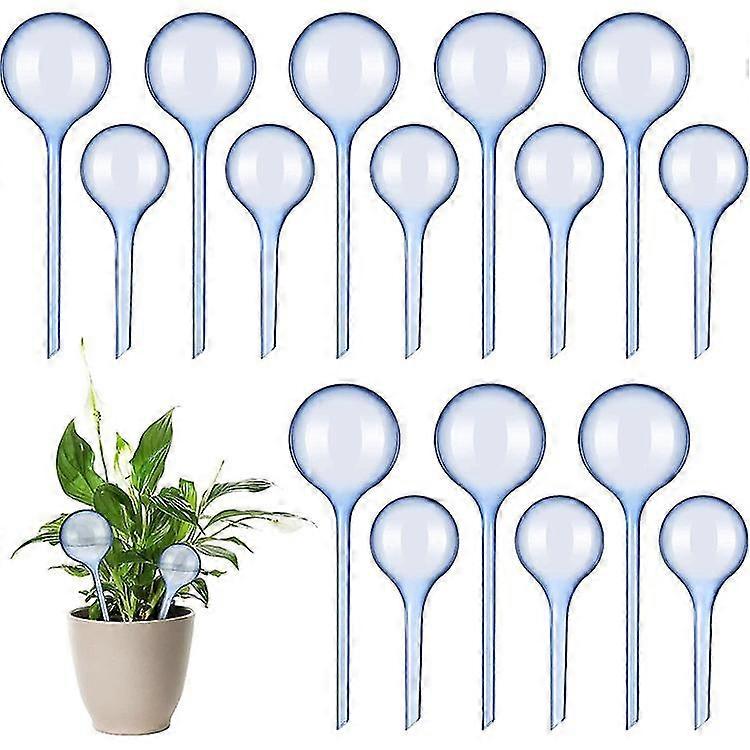 12 globi autoirriganti, bulbi per irrigazione, sfere per irrigazione automatica, sistema di irrigazione per piante in PVC, irrigatore trasparente per piante, per interni ed esterni.