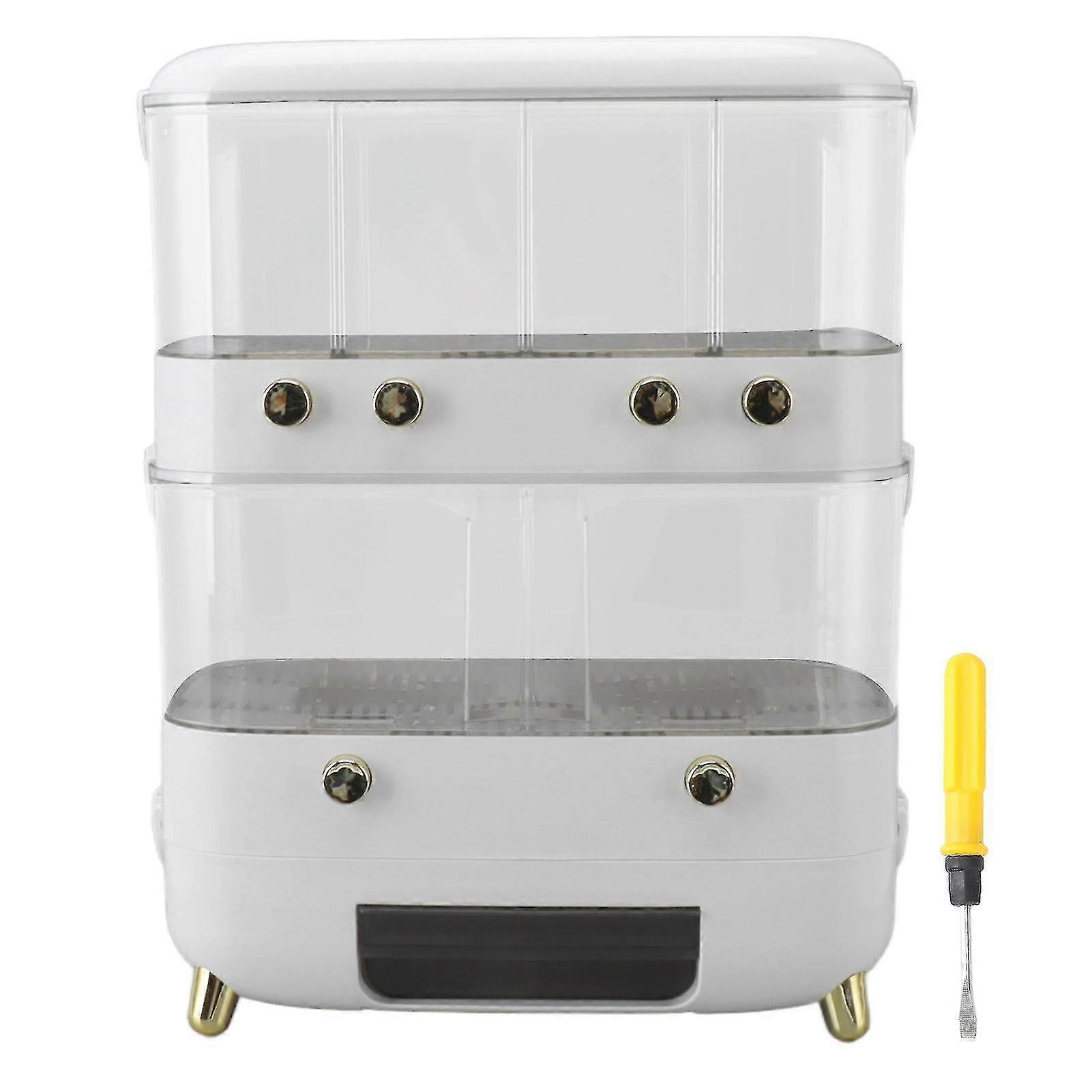White Rice Dispenser 6 Grids Sealed Transparent Grain Storage Box