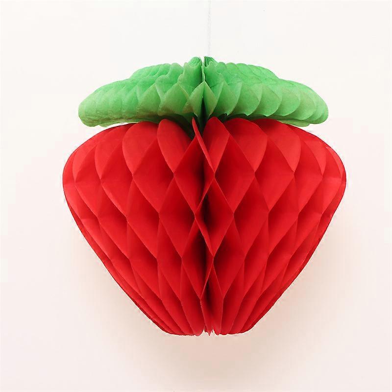 Strawberry Honeycomb Centerpieces, Pink & Red Strawberry Honeycomb Ball Tissue Paper Fruit Theme Table Centerpieces Decorations for Party