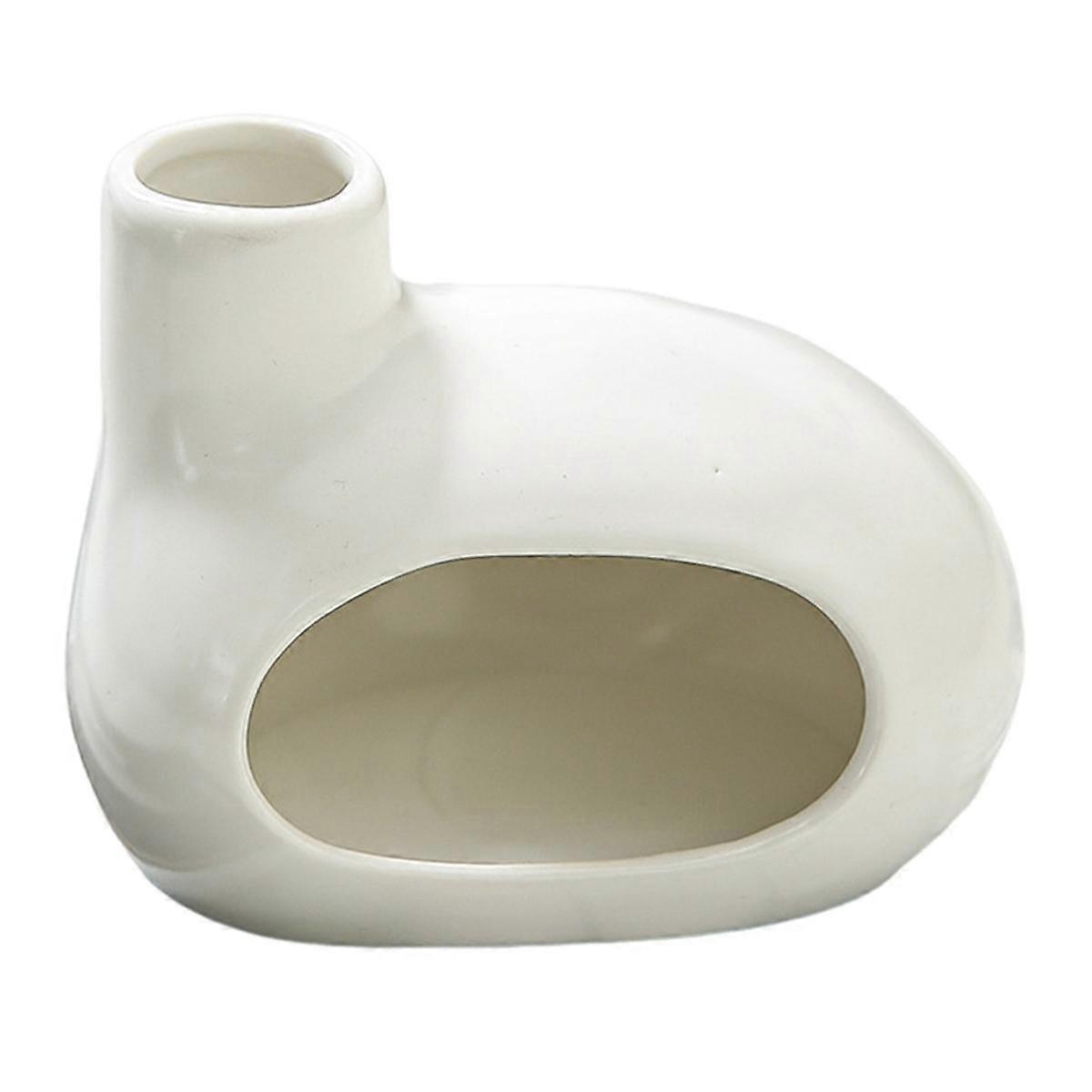 Ceramic Holder - Ash Catcher for Sticks and Sage - Unique Design for Meditation ,White