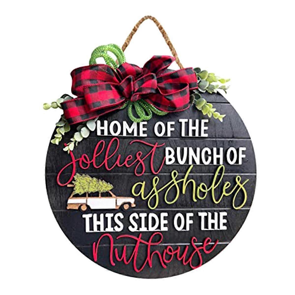 Door Hanger Sign Welcome Sign for Front Door-Round Hanging Sign for Home Decor House Vacation Decor