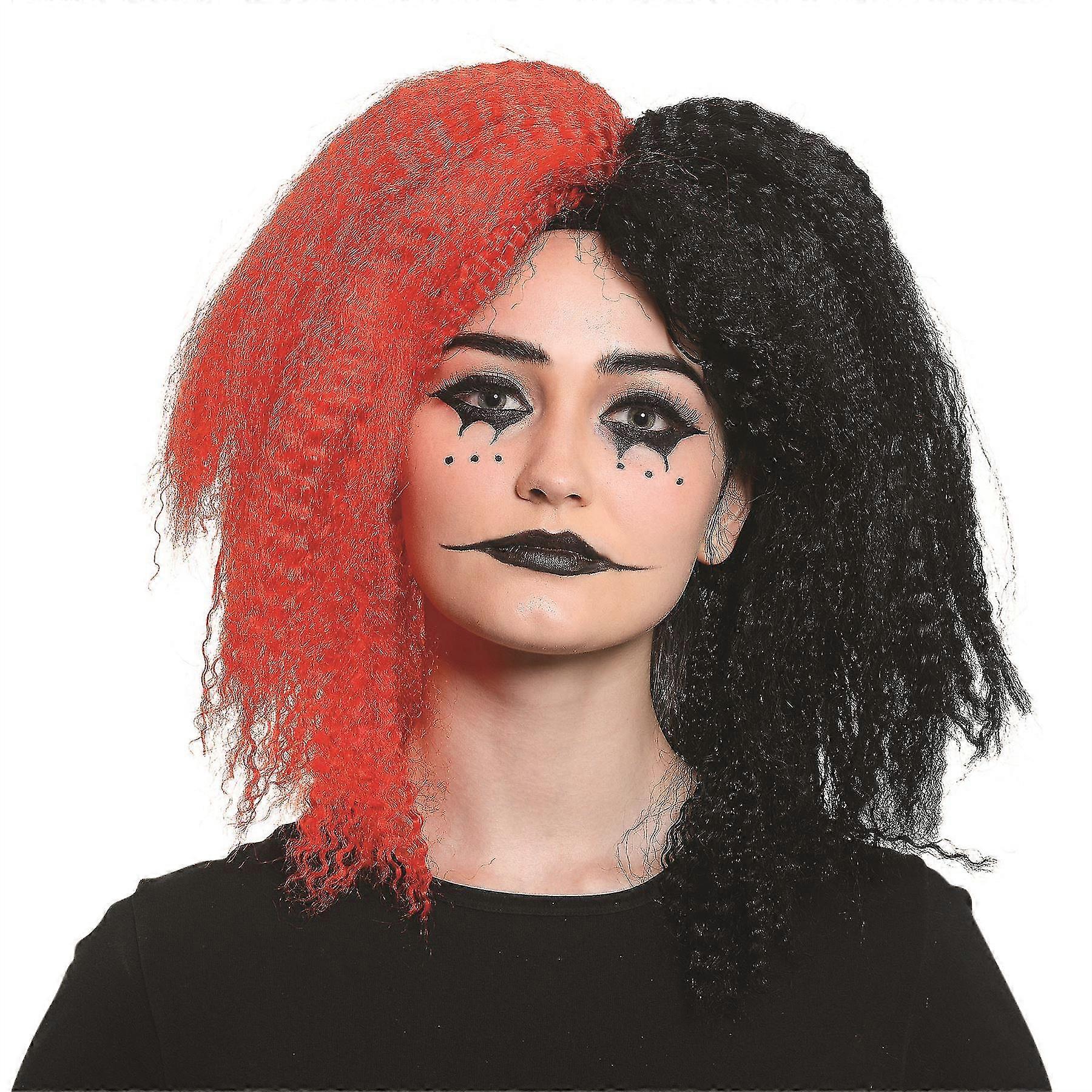 Crazy Girl Wig Red/black