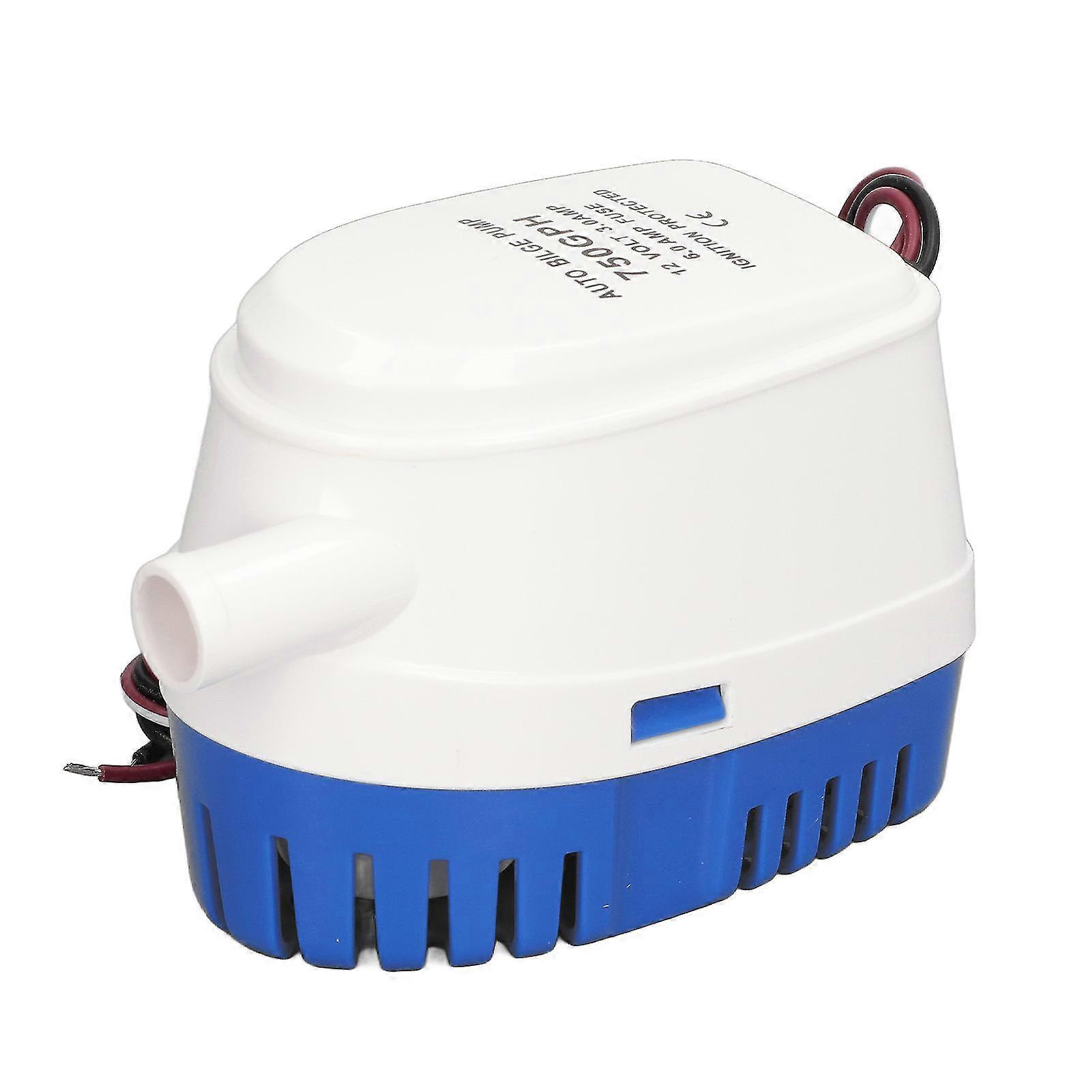 12V DC 750GPH Marine Yacht Bilge Pump with Auto-Off, Removable Filter, and Waterproof Seal