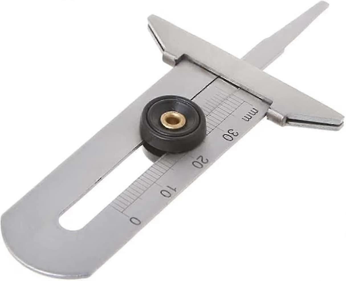 Acero inoxidable Neumático de coche Tread Depth Gauge Caliper Depth Gauge 0-30mm Útil y práctico 1 pieza Qyroadwolf