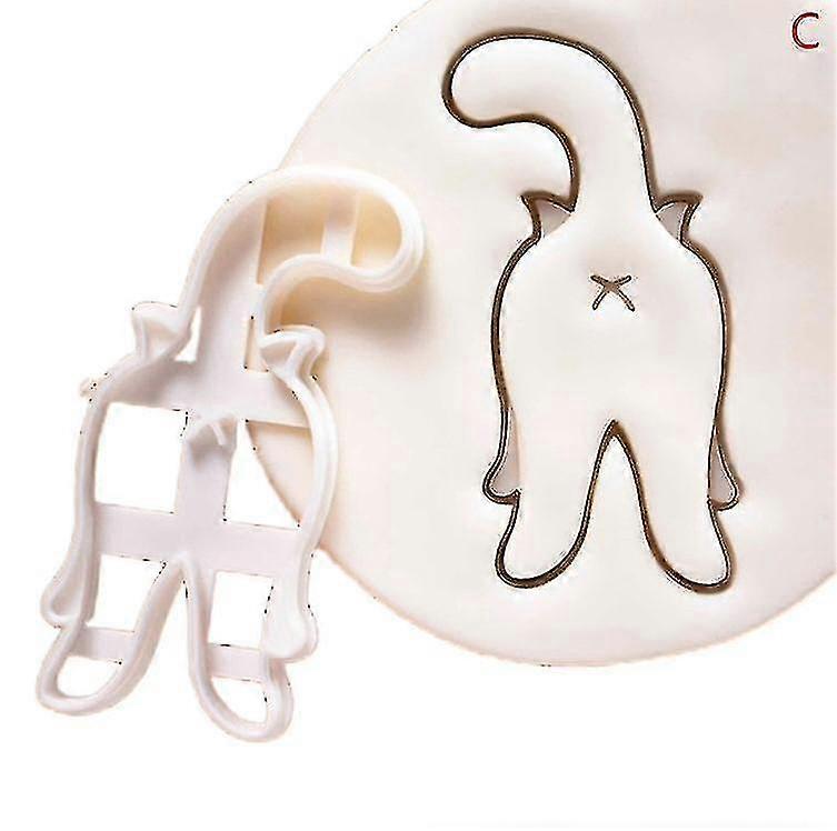 1/3pcs Cat Cookie Cutters Kitty Butt Shape Diy Biscuit Cookie Mold Stamp Bakeware