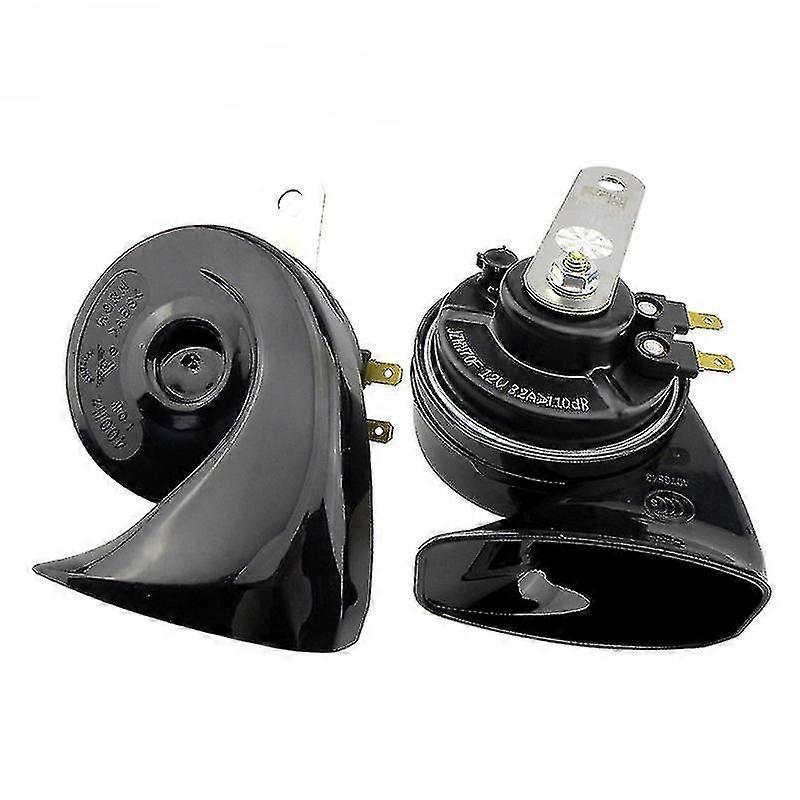 1 Pairs Car Horn 12v High And Low Two-tone Super Loud Anti-slam Whistle Modified Double-plug Snail Horn