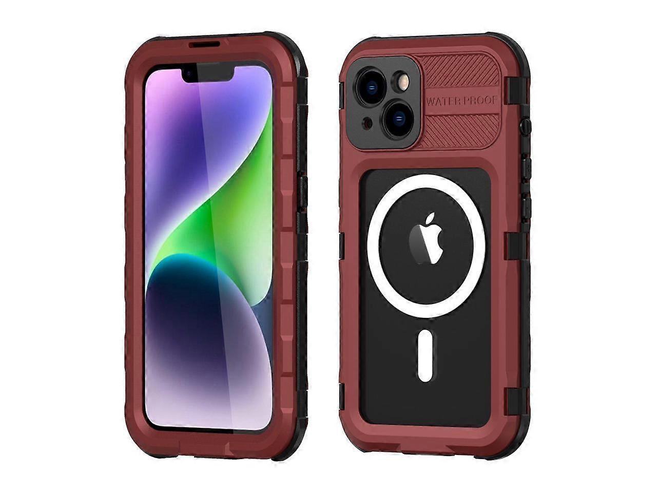 iPhone 14 Plus 6.7 inch Waterproof Case, MagSafe Compatible, Built-in Screen Protector IP68 Underwater Dustproof 360 Full Body Shockproof Protective C