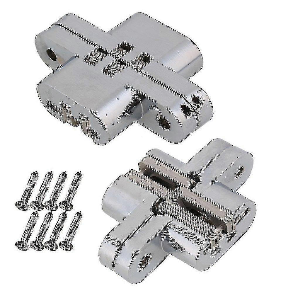 2pcs Silver Color Invisible Cross Spring Hinge Size-2