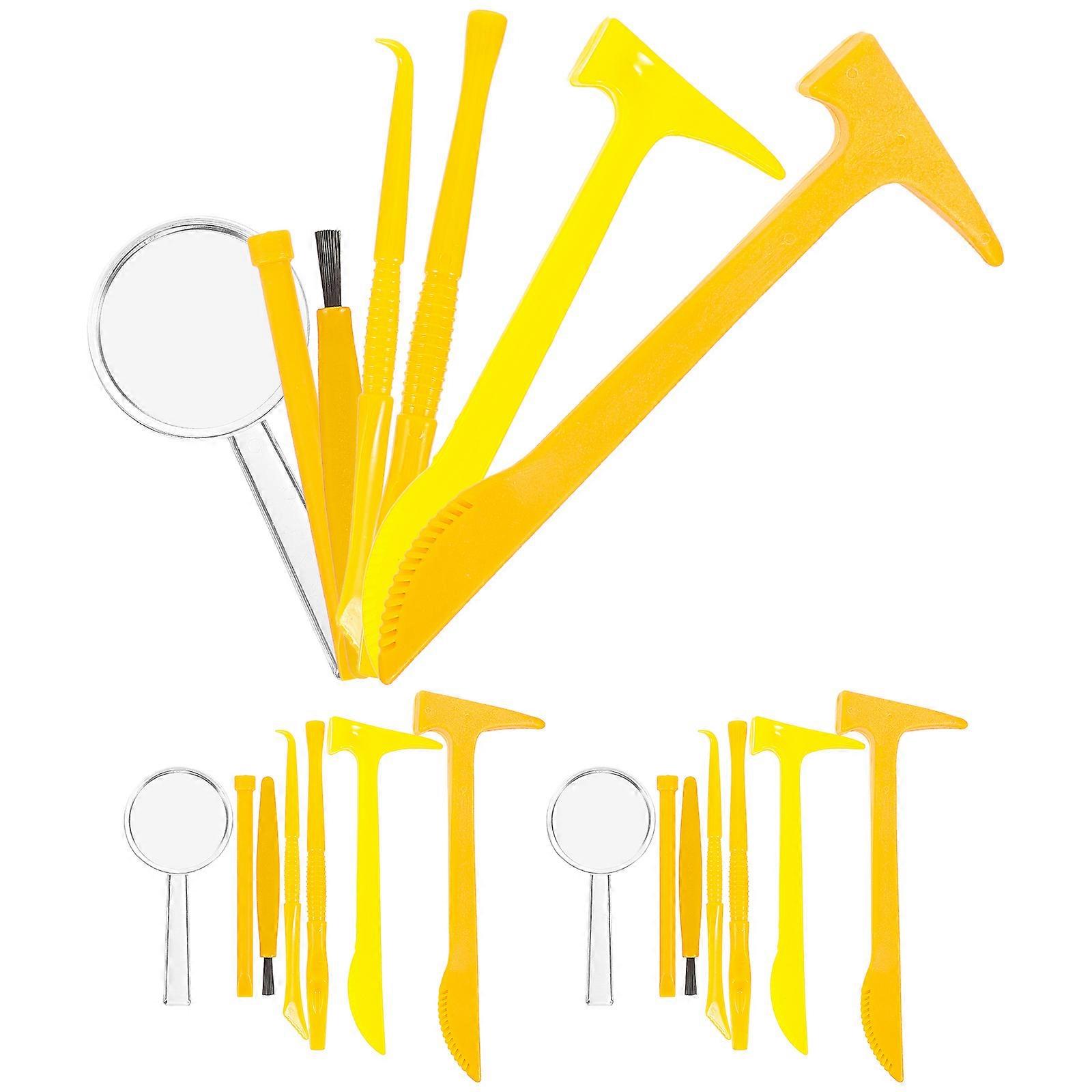 21pcs Digging Tools Excavation Toy Small Digging Brush Chisel Hammer Learning Toy Tools
