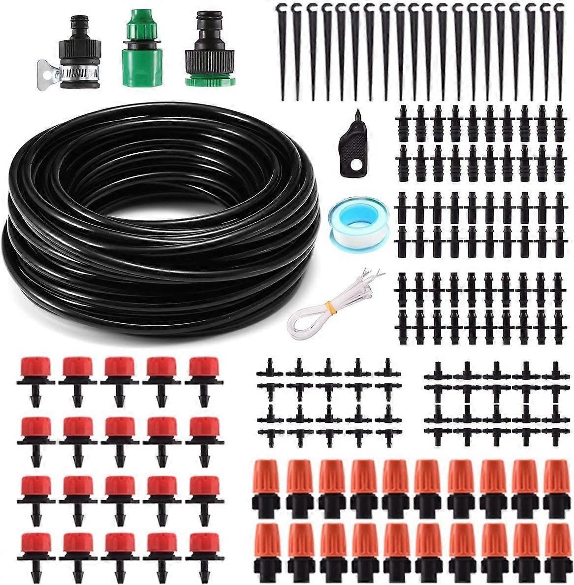 Garden 50Ft Automatic Micro Irrigation System, 1/4" Blank Distribution Plant Watering Irrigation Kit