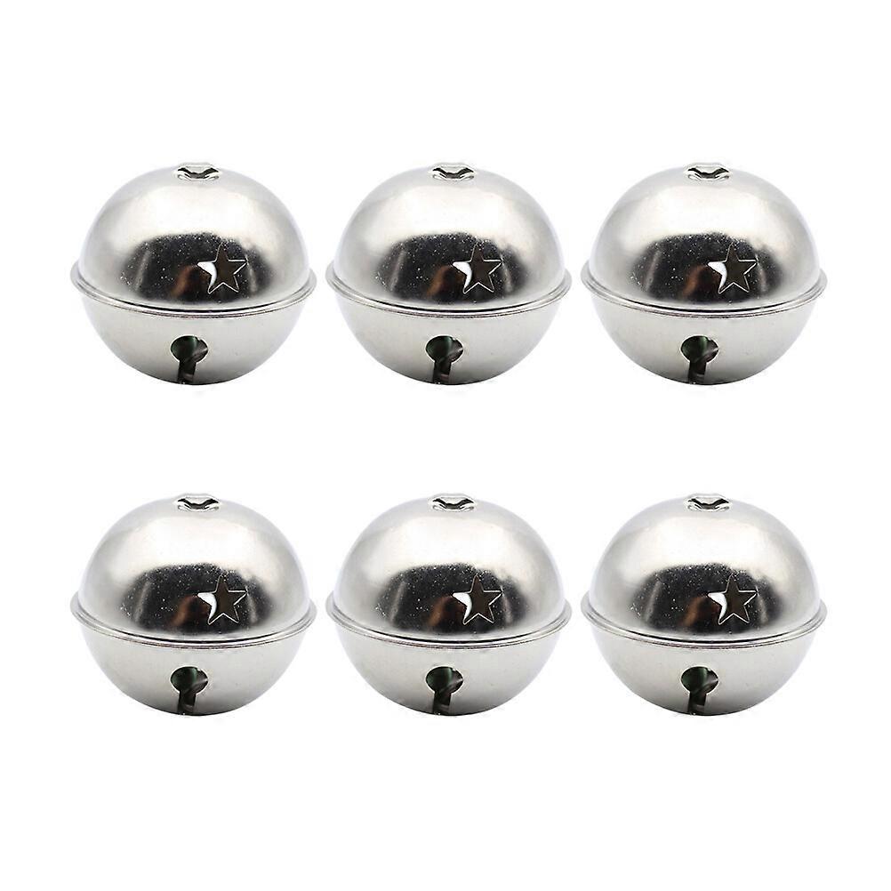 Christmas Gold Silver Lacquer Bells Pet Key Ring Women Bag Diy Use Accessories(Silver)