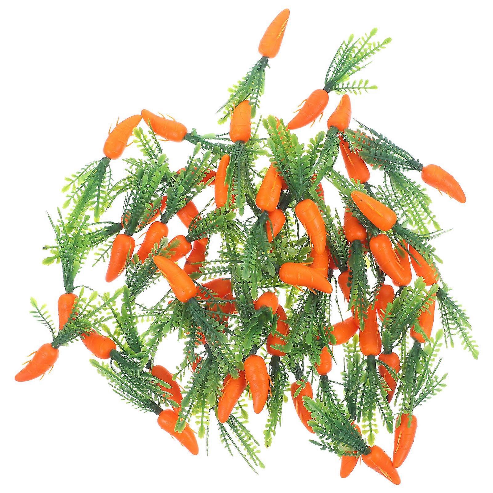 60Pcs Simulation Carrot Ornaments Fake Carrots Artificial Vegetable for Party Kitchen Carrot Props
