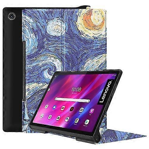 For Lenovo Yoga Tab 11 Custer Texture Coloured Drawing Pattern Horizontal Flip Pu Leather Case With Holder/