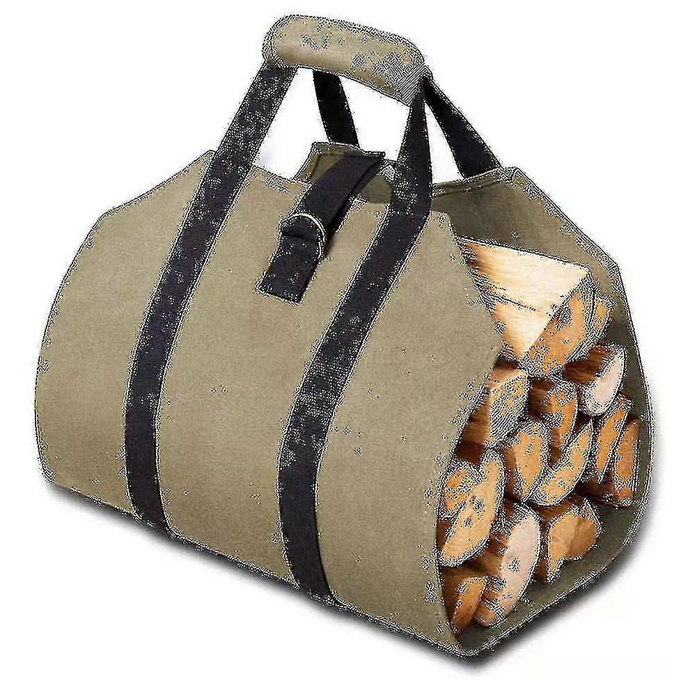 Raskas kangastukkiteline, kannettava kangaspolttopuun säilytyspussi, monitoiminen polttopuulaukku, jossa on a