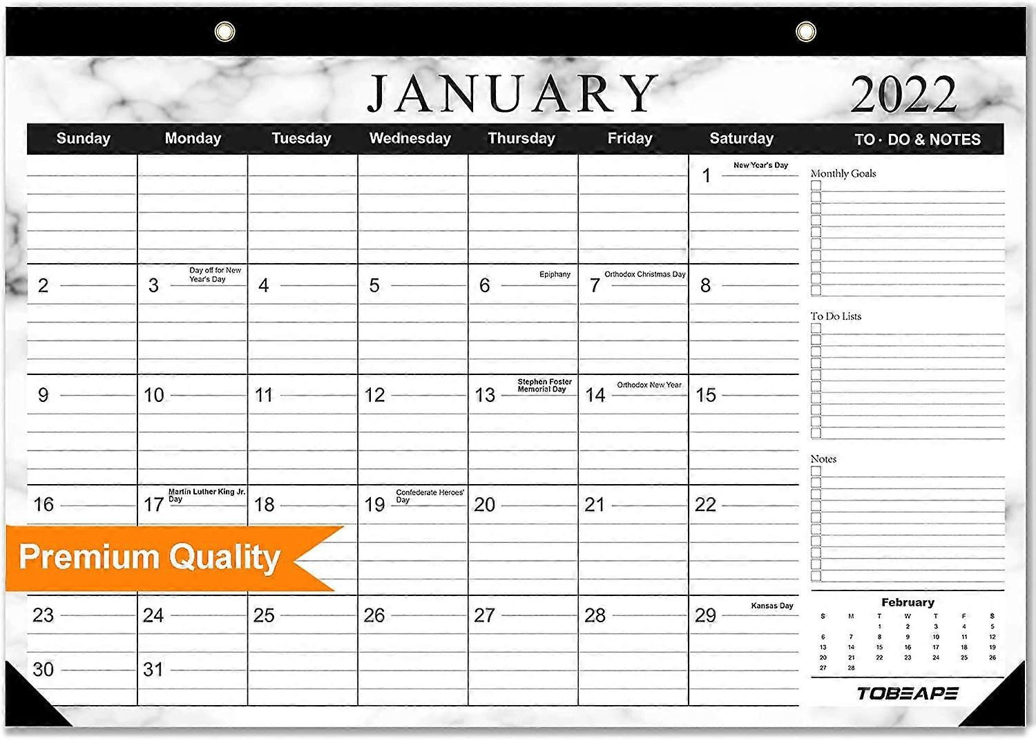 WhiteTobeape 2022-2023 Desk Calendar, Large Monthly Pages 17 x 12 inches Wall Calendar Daily Planner, Hanging 2-Year Runs from Now Through June 2023