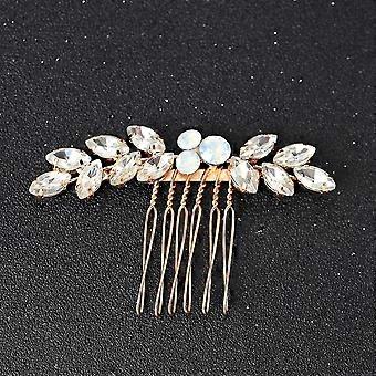 Wedding Hair Combs Rhinestone Leaves Handmade Headdress Dancing Prom Bridal Hair Accessories