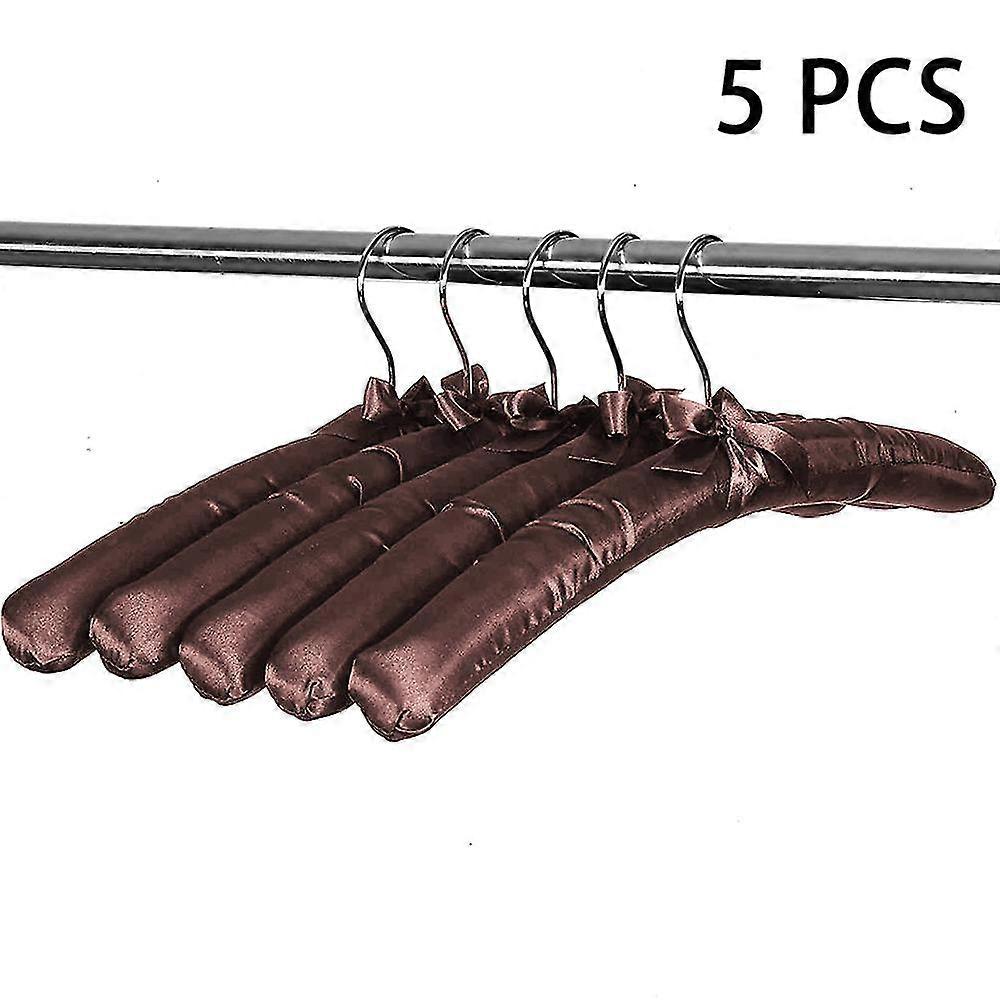 5 Pcs Satin Hangers, Softly Padded, 360 Rotating Hook