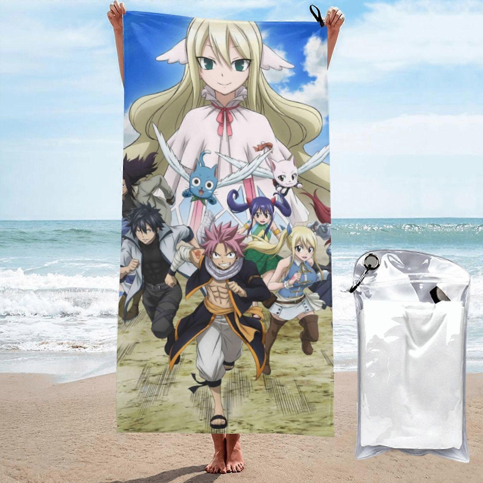 t8Fairy Tail Microfiber Lightweight Beach Towel Quick Dry Absorbent wbqc8