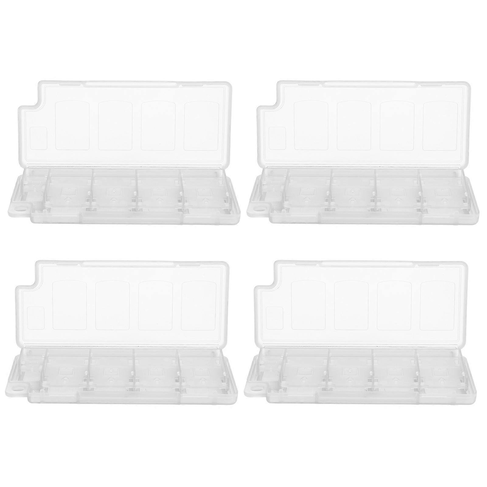 4Pcs Game Card Case Storage Box with 8 in 1 Card Slot + 2Pcs Slot for Nintendo SwitchWhite