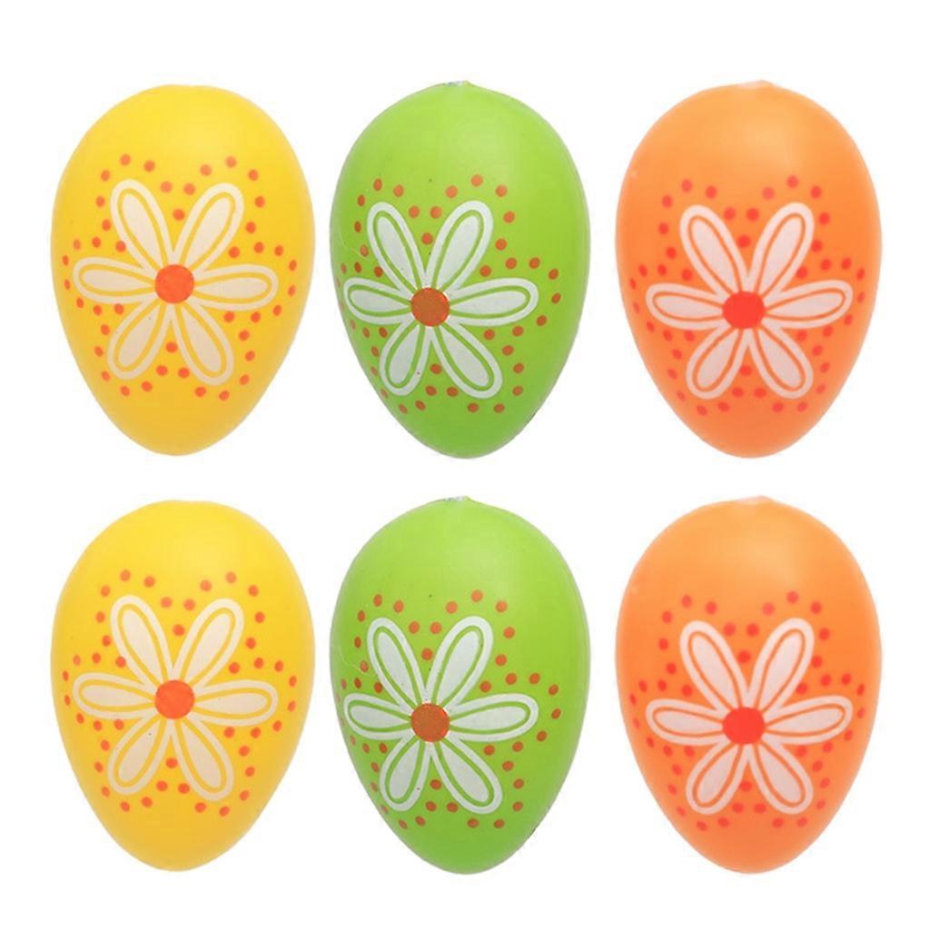  6pcs Foam Easter Eggs Hanging Ornaments Home Easter Party Decorations for Table