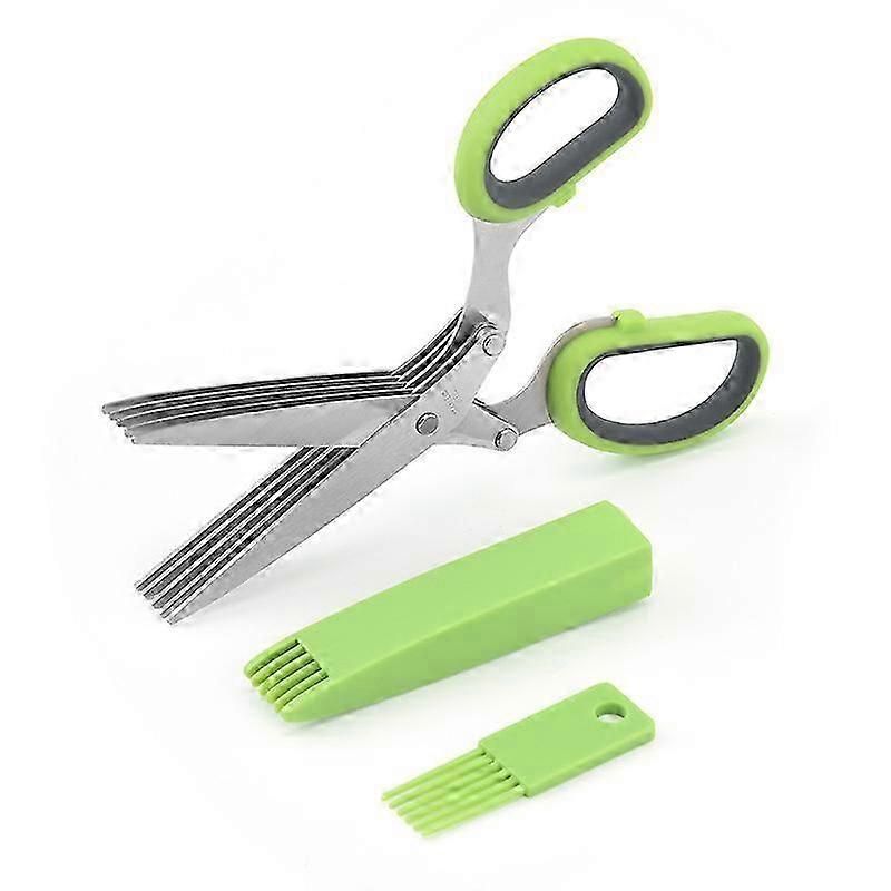 Herb Scissors,5 Blade Scissors Herb Scissors for Aromatic Herbs Equipped with Cleaning Comb
