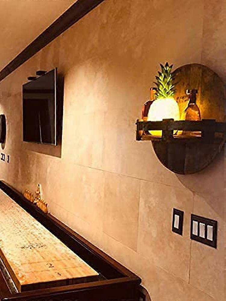 Wooden Liquor Display Stand with Creative Hanging Pendant, Multifunctional Organizing Tabletop for Wine and Spirits