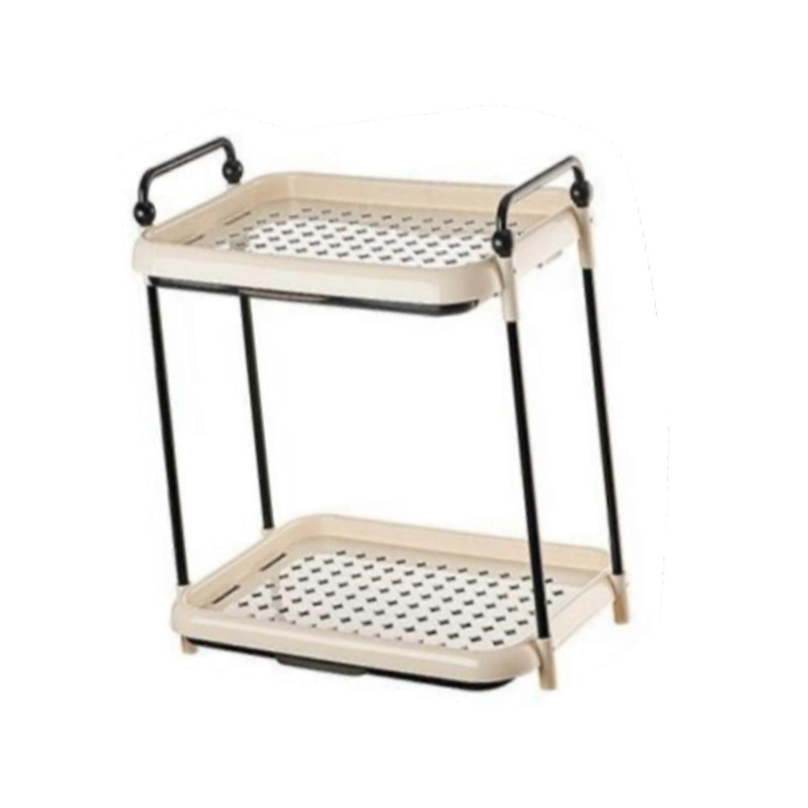 Cup Drying Rack Multifunctional Bottle Drain Rack for Countertop Dining Room black handle 2 layer