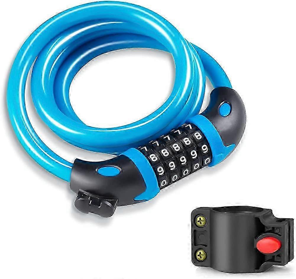 Bike Lock 120cm Long Bike Code Lock Scooter Lock With 5 Digit Code And Mounting