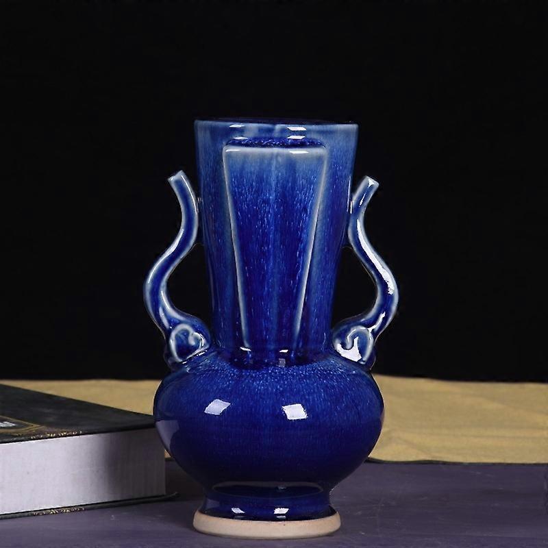 Retro Double-Handled Ceramic Bottle - Living Room Accent