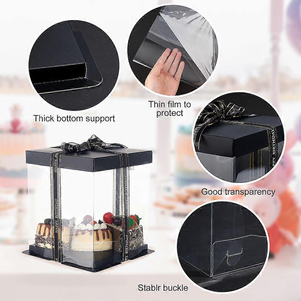 DIY Cardboard Boxes with 1 Roll Polyester Ribbon Black Box: 17x17x20cm 9pcs Ribbon: 49.2yards(45m)/roll 1roll