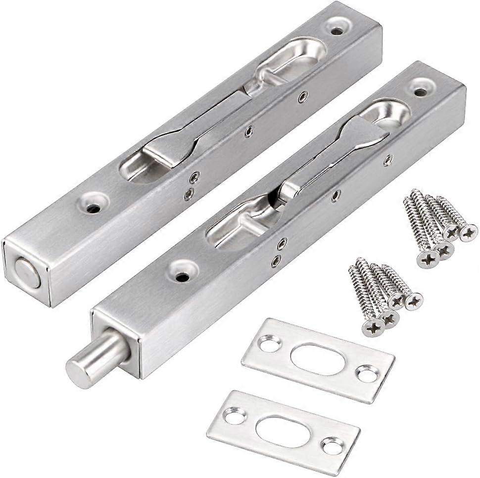 Packung mit 2 Türen Abflussriegelschloss Verdecktes Türschloss Sicherheitsbolzenverschluss 304 Edelstahl gebürsteter Schiebeverschluss mit Schließb...