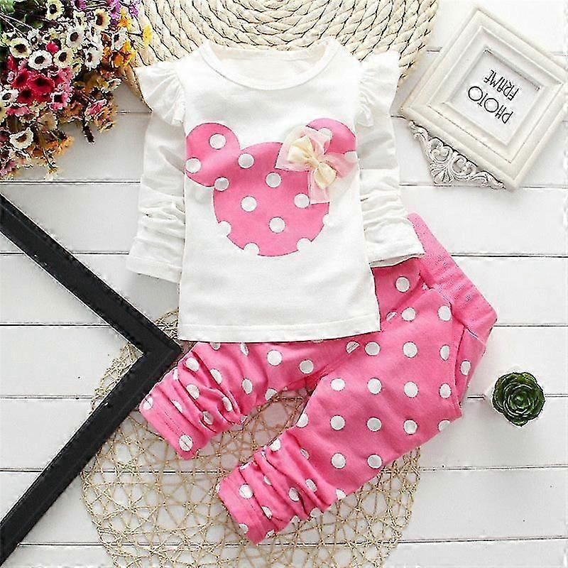 9 Month-3 Years Kid Girl Minnie Mouse Sweatshirts Tops + Pants yyds