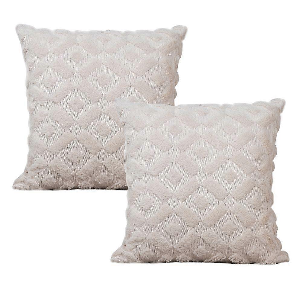 Set of 2 Soft Plush Decorative Throw Pillow Covers 45*45cm Square Luxury Style Cushion Case