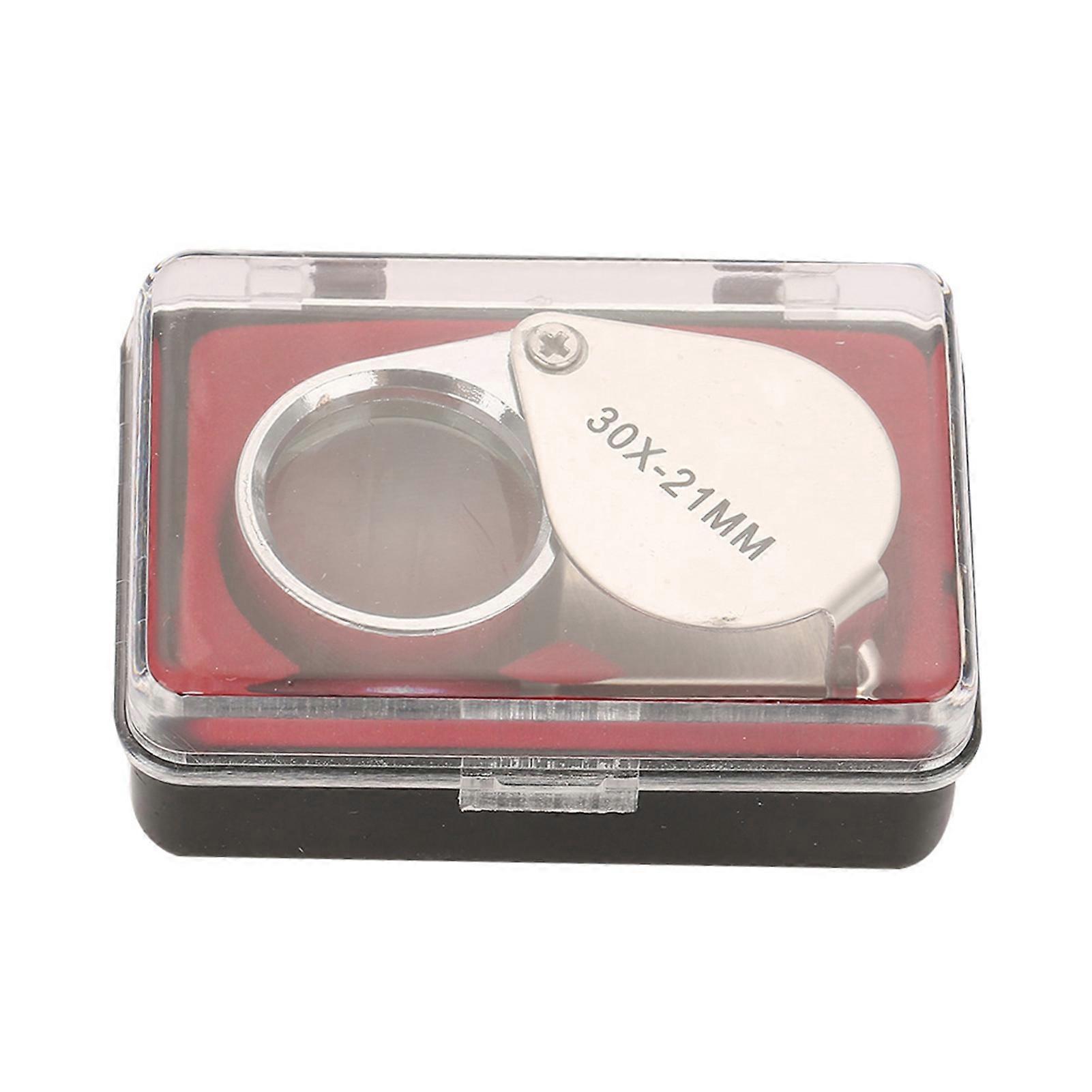 30X Portable Folding Pocket Magnifier for Jewelry Checking and Reading