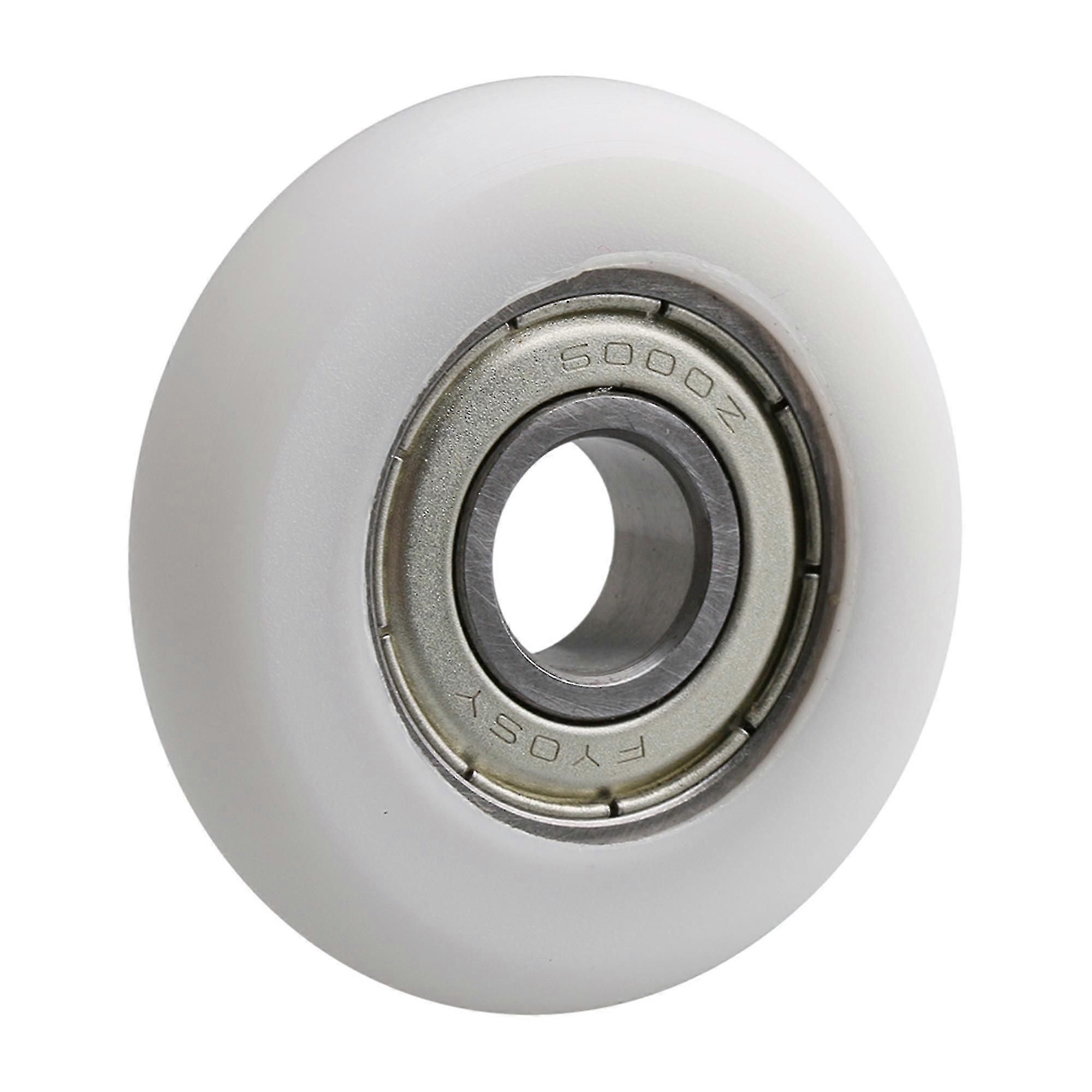 4x البلاستيك الأبيض تحمل دليل بكرة عجلة اضعا الكرة 10x40x10mm