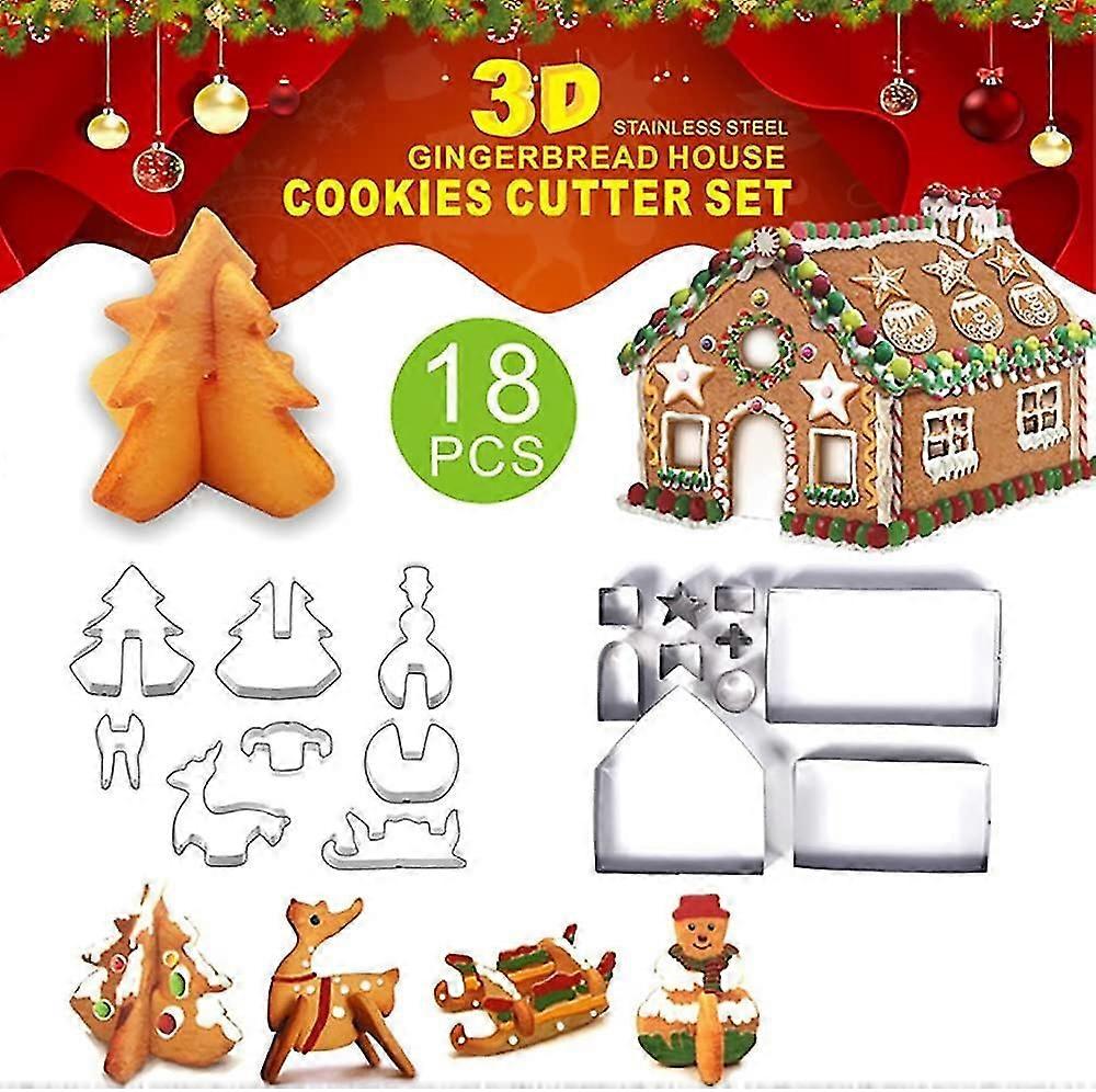 Christmas House Cookie Cutter Set - Gingerbread House Cutters Kit