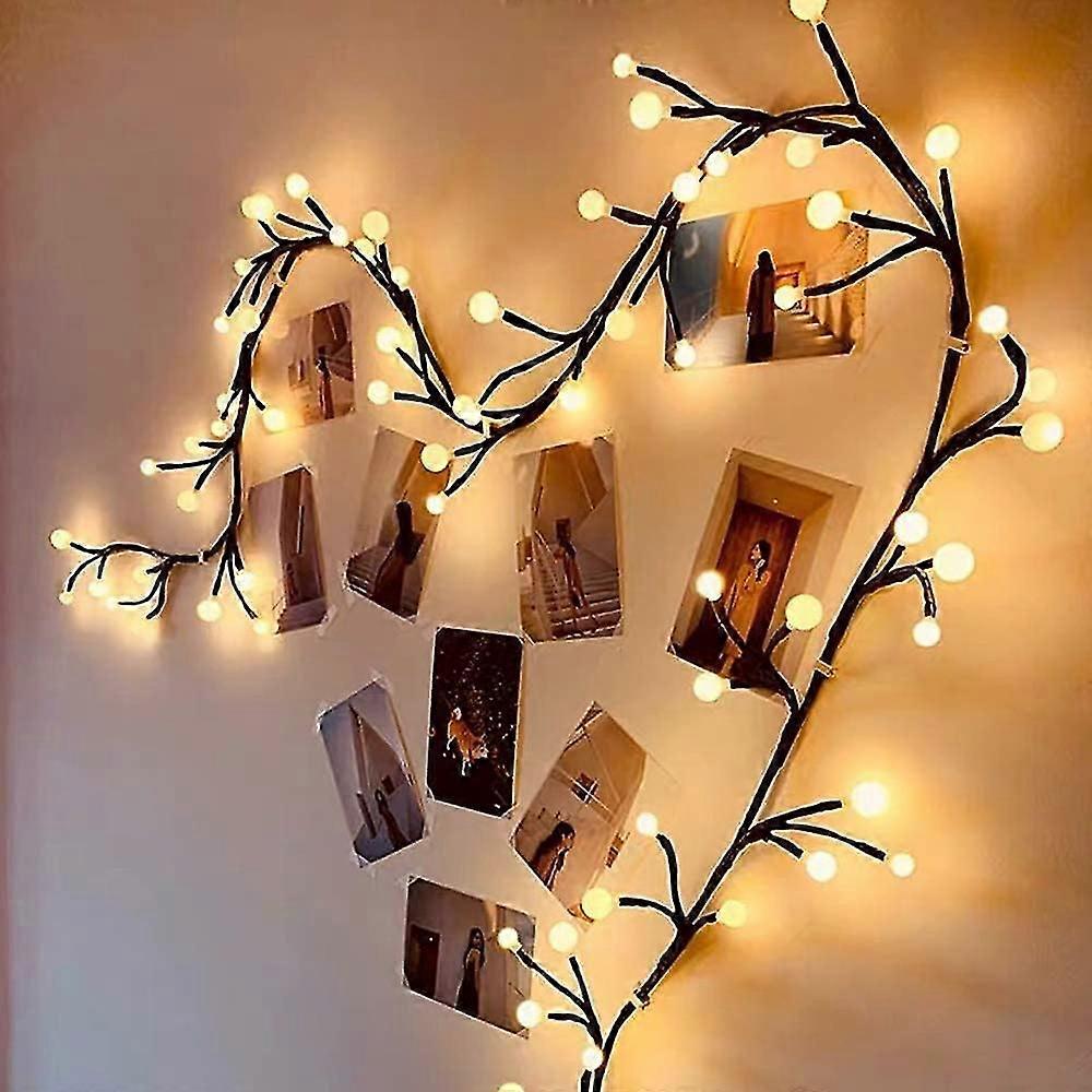 String Lights Indoor, Warm White, Home Decor, 8.2ft 60leds 8 Modes, 3 Sizes Globe String Lights For Bedroom"