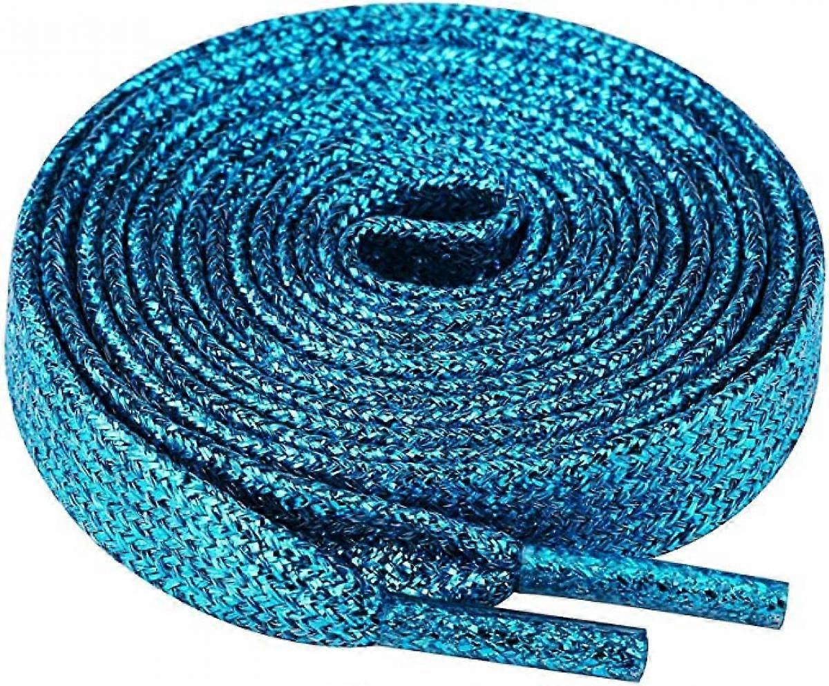 2 Pairs Flat Glitter Shiny Metallic Shoe Laces, Colorful Sequin Shoelaces110cm