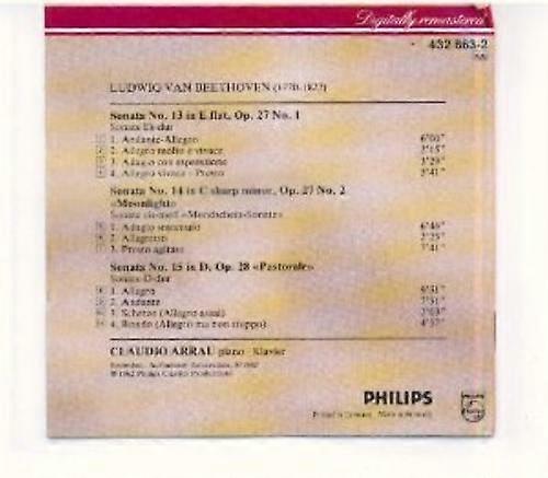 Claudio Arrau Beethoven Piano Sonatas 13 14 Moonlight CD