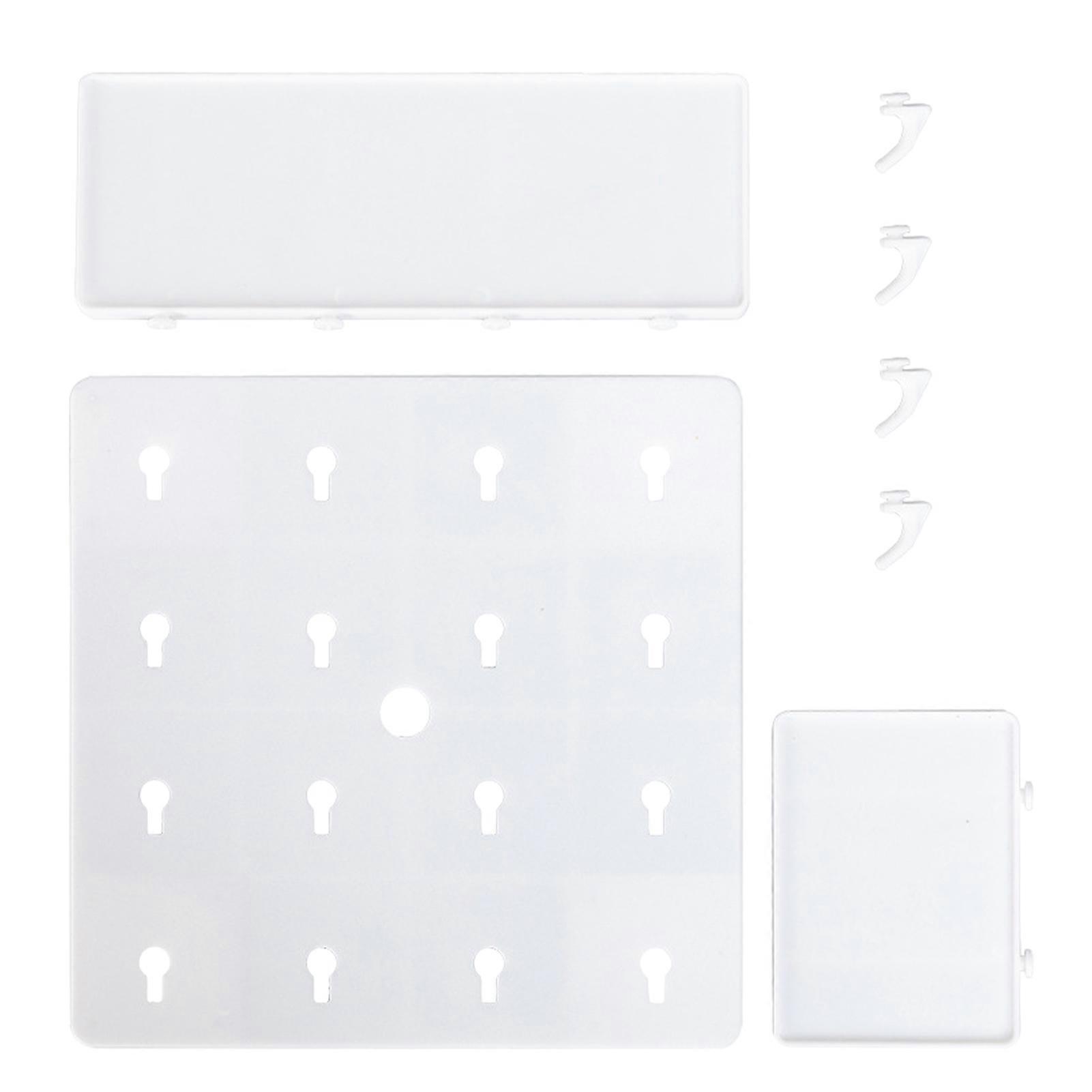 Wall Shelf Multifunctional Pegboard Organizer with Hooks White